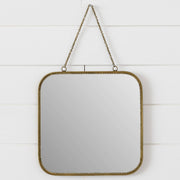 Brass Framed Mirror with Chain