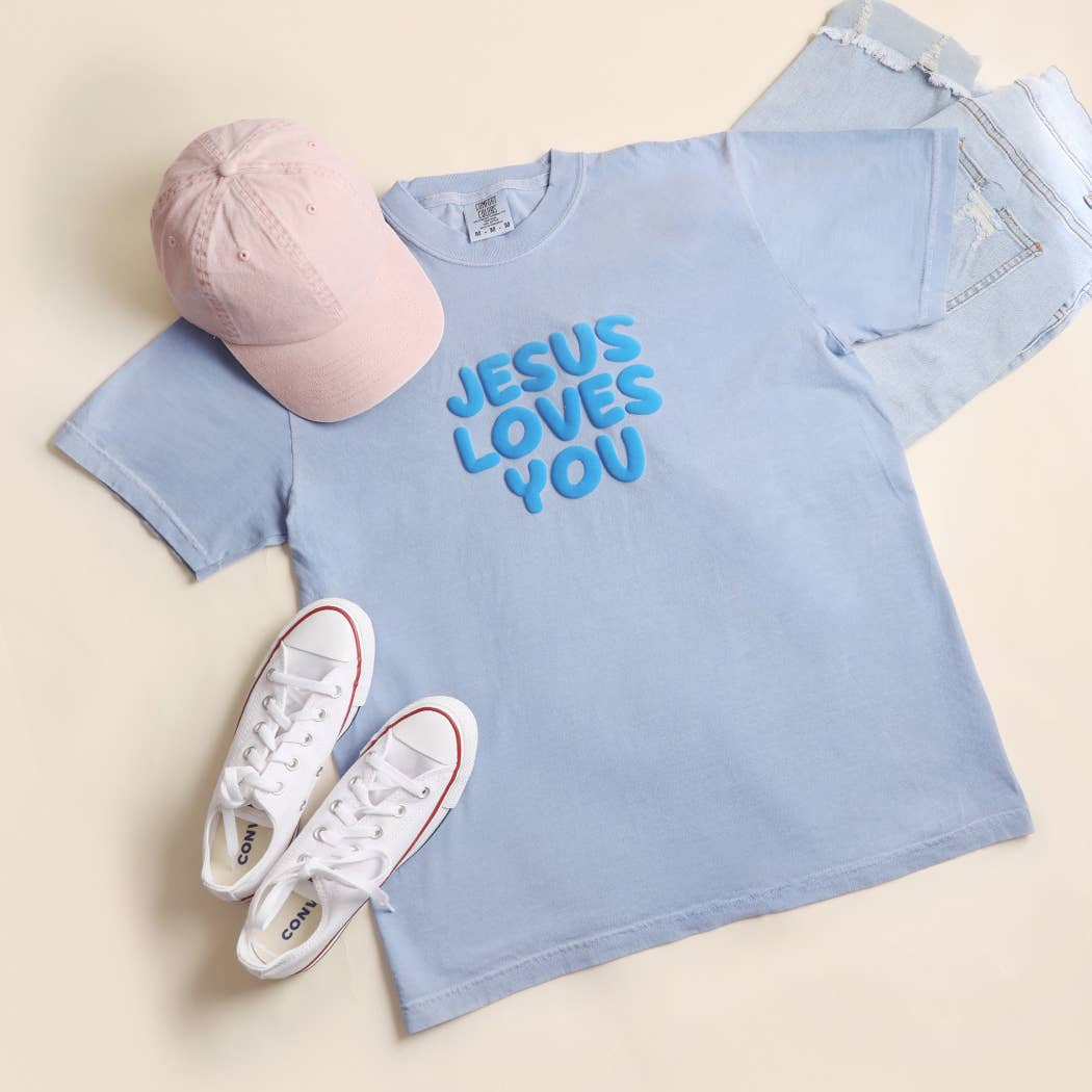 'JESUS LOVES YOU' PUFF Print Tee