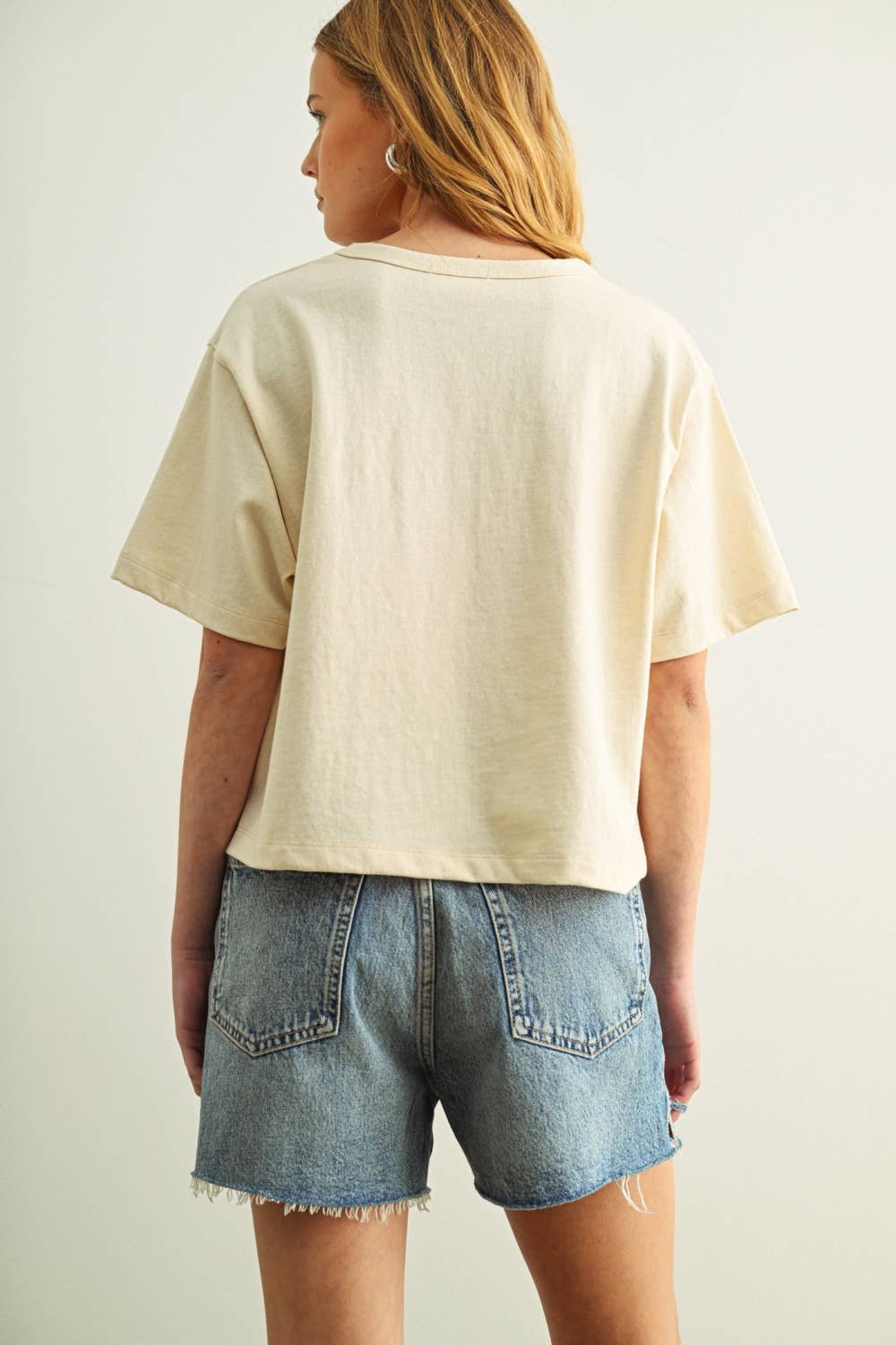 Short Sleeve Linen Knitted Top