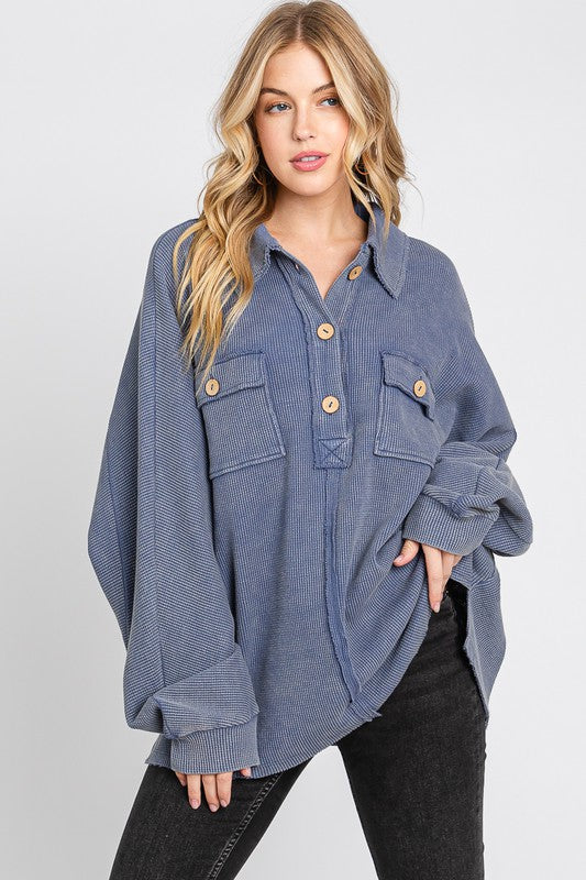 Denim Mineral Wash Pullover
