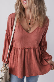 Mineral Red Frilled Blouse