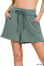 Ash Jade Fleece Raw Hem Short