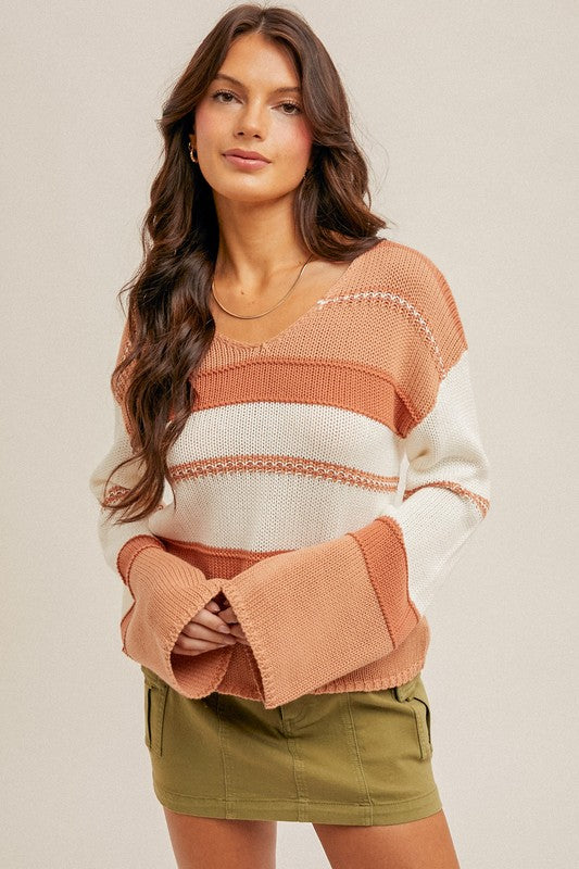 Rust Multi Stripe Sweater