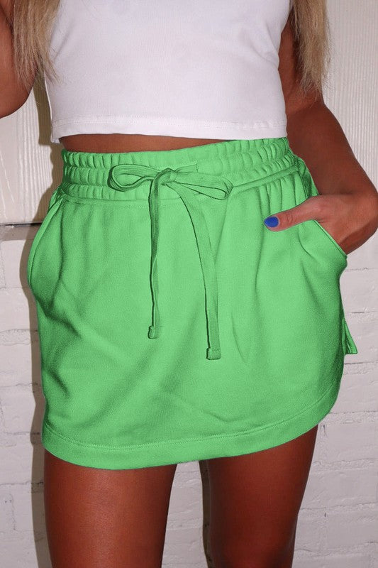 Green Terry Skort