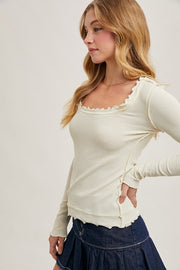 Vanilla Exposed Seam Scoop Neck