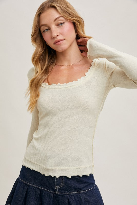 Vanilla Exposed Seam Scoop Neck
