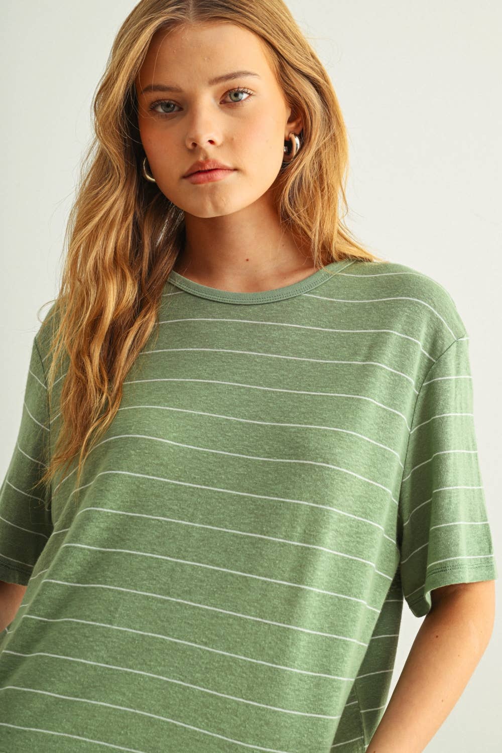 Stripe Cotton Linen Top