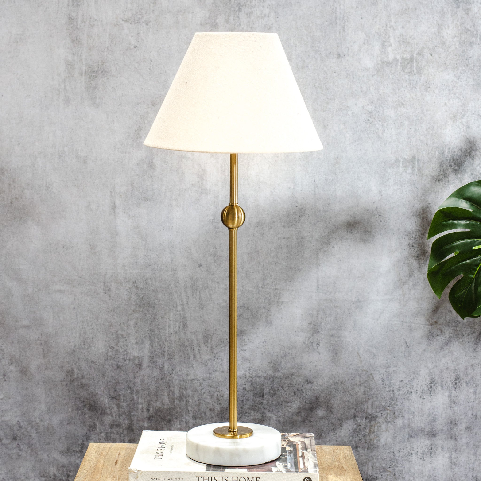 26.5” Brush Gold Lamp Marble Base