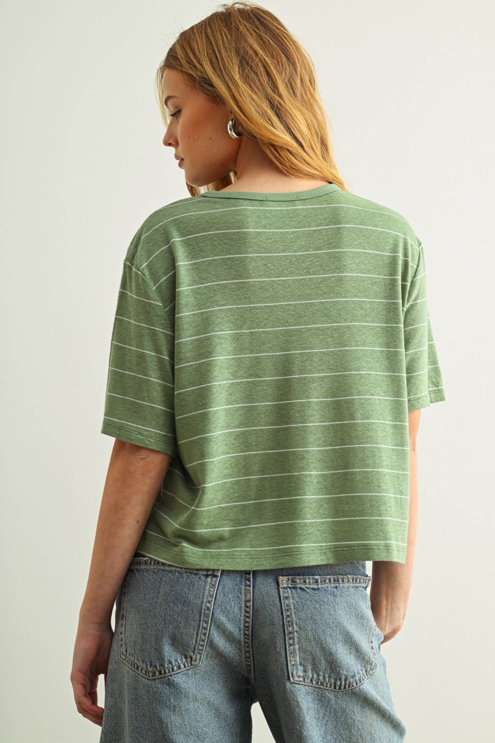Stripe Cotton Linen Top