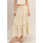 Tiered Lace Trim Skirt
