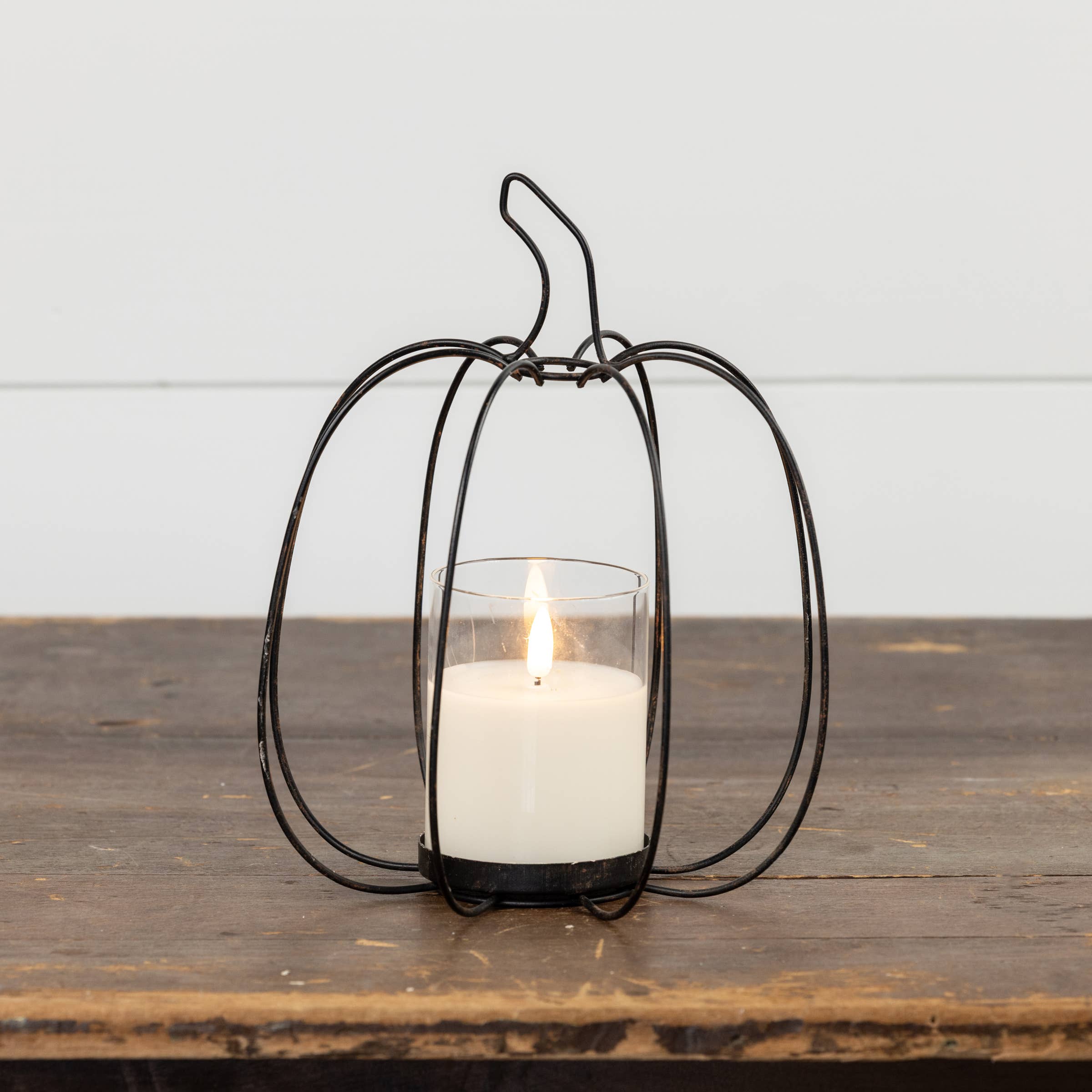 9.75" Metal Pumpkin Candle Holder