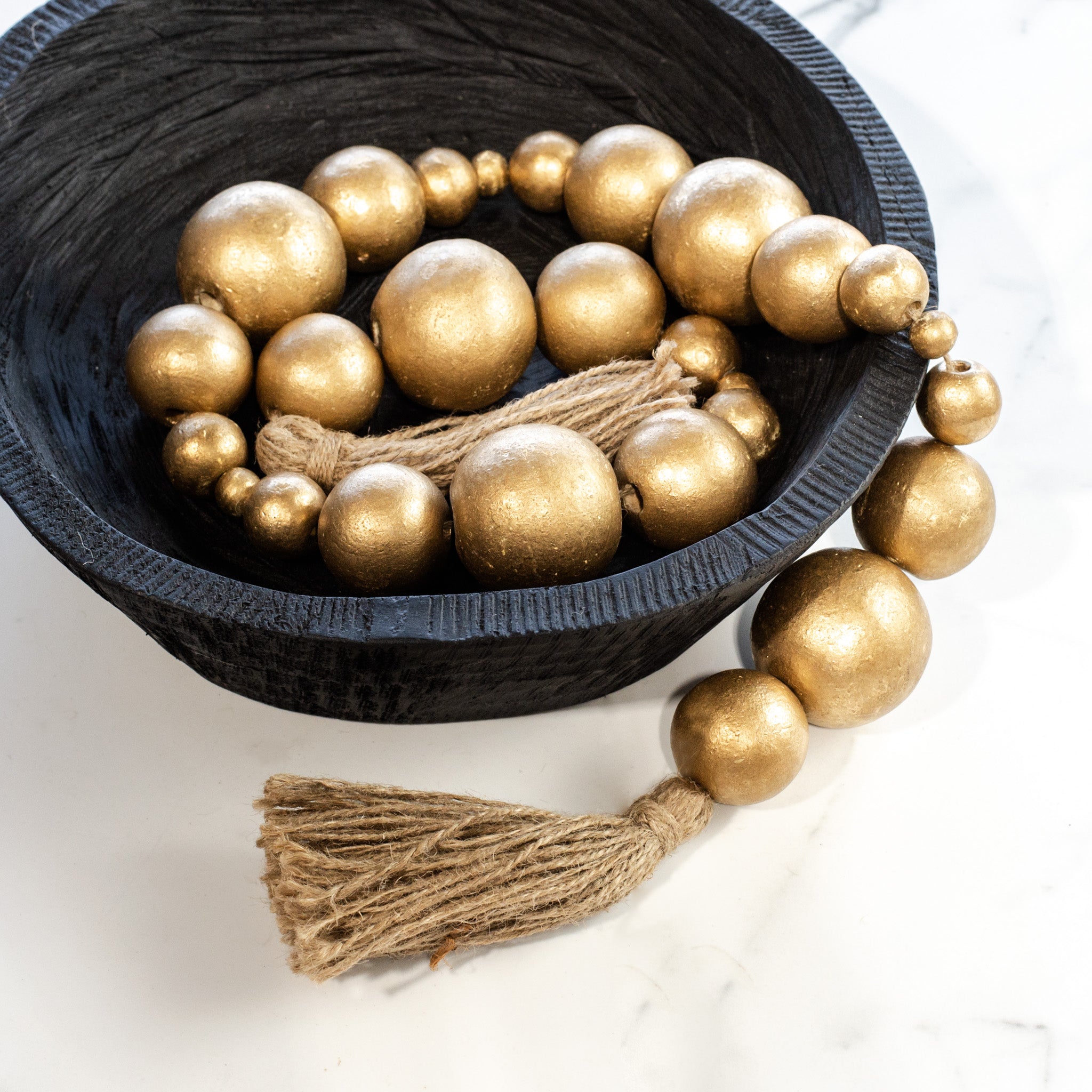 42” Gold Multi Size Ball Garland