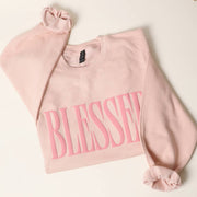 'BLESSED' Puff Print Sweatshirt