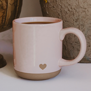 Heart Pink Stoneware Coffee Mug