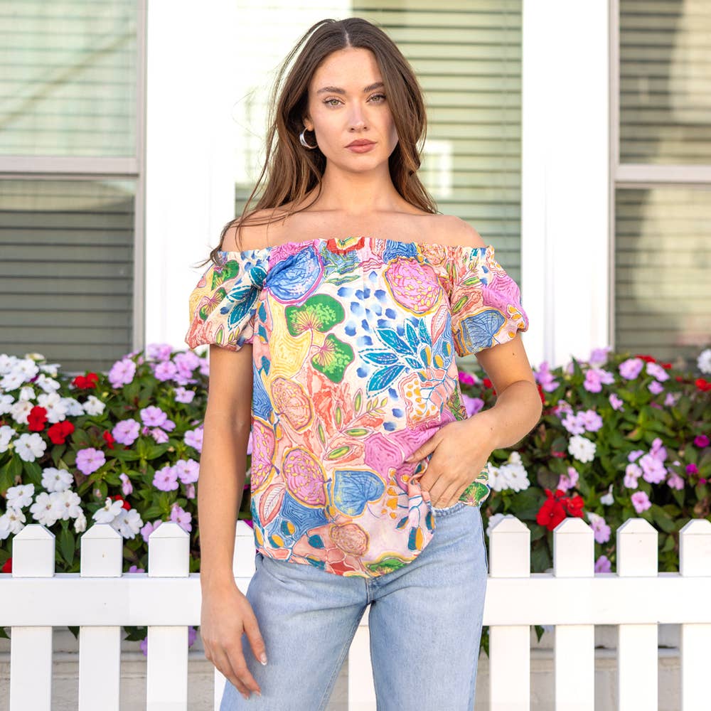 Floral Puff Sleeve Top