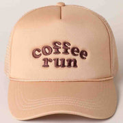 'Coffee Run' Embroidered Trucker Cap