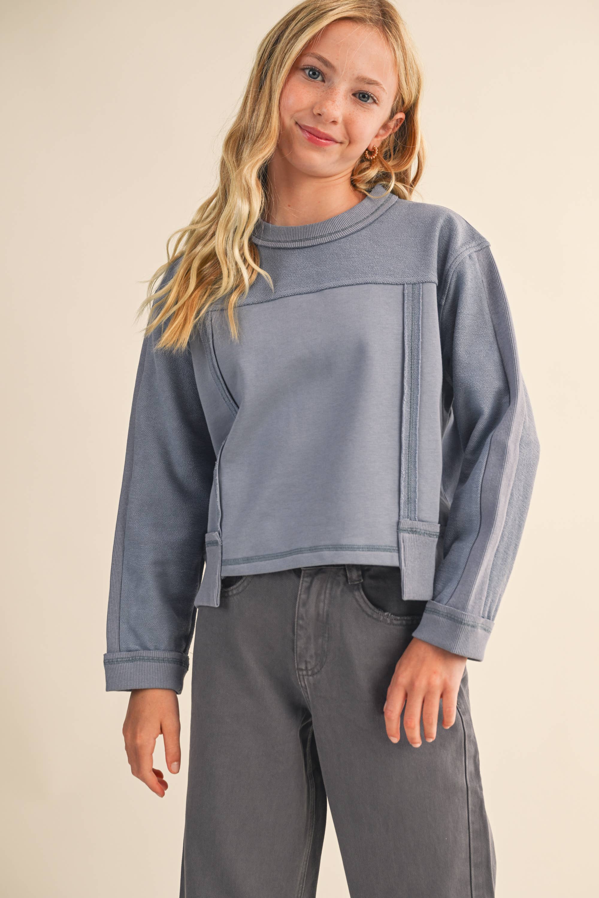 TWEEN KIDS GIRLS CREW NECK SWEATSHIRT  (7-14)