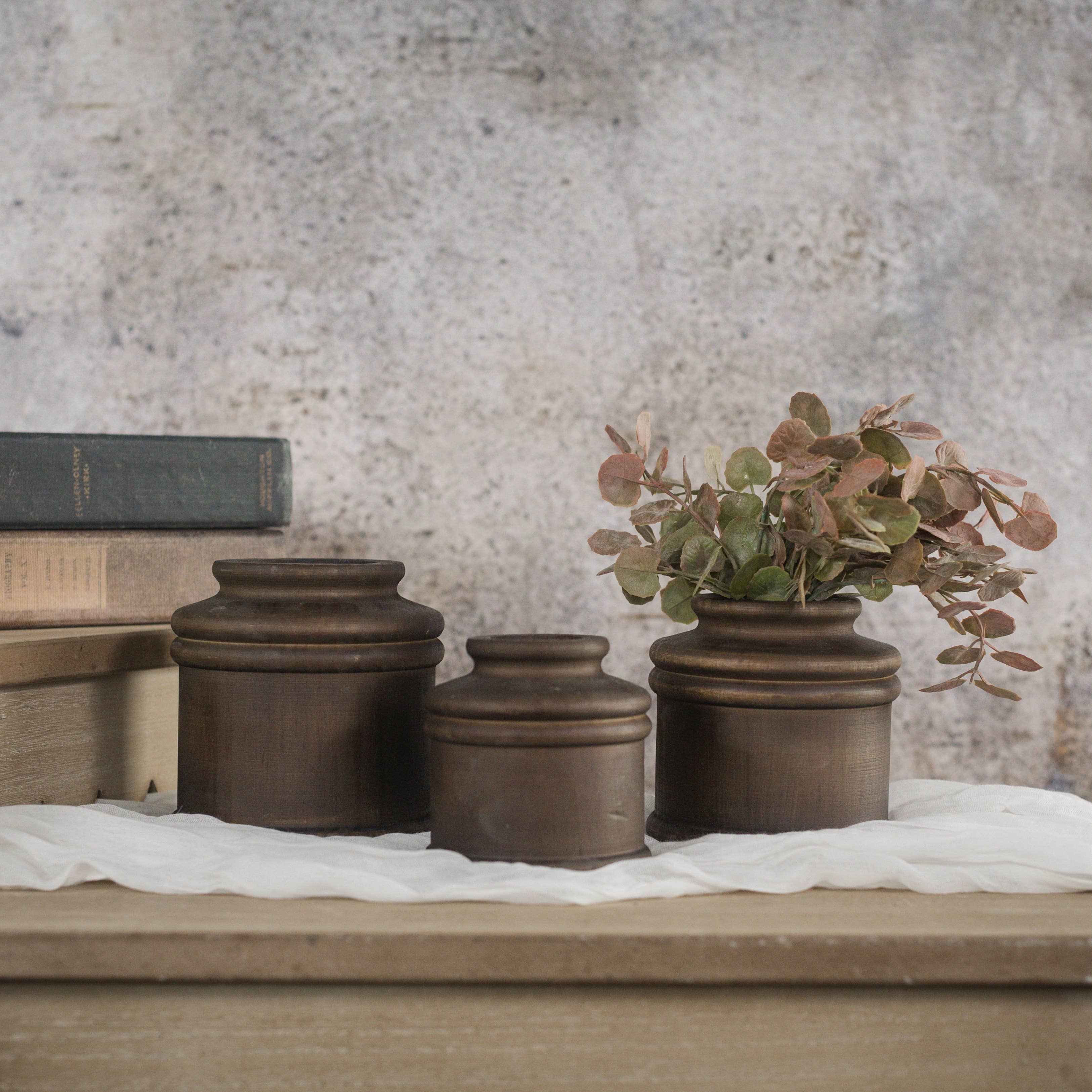 3.75" Dark Wood Bud Vase