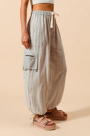 Multi Stripe Block Balloon Pant