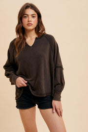 Burnt Charcoal Mineral Terry Pullover