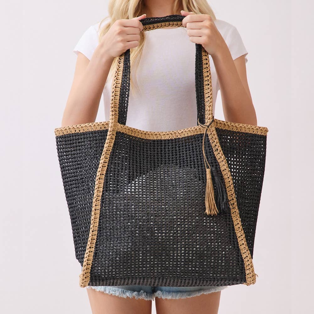 Two Tone Woven Tote