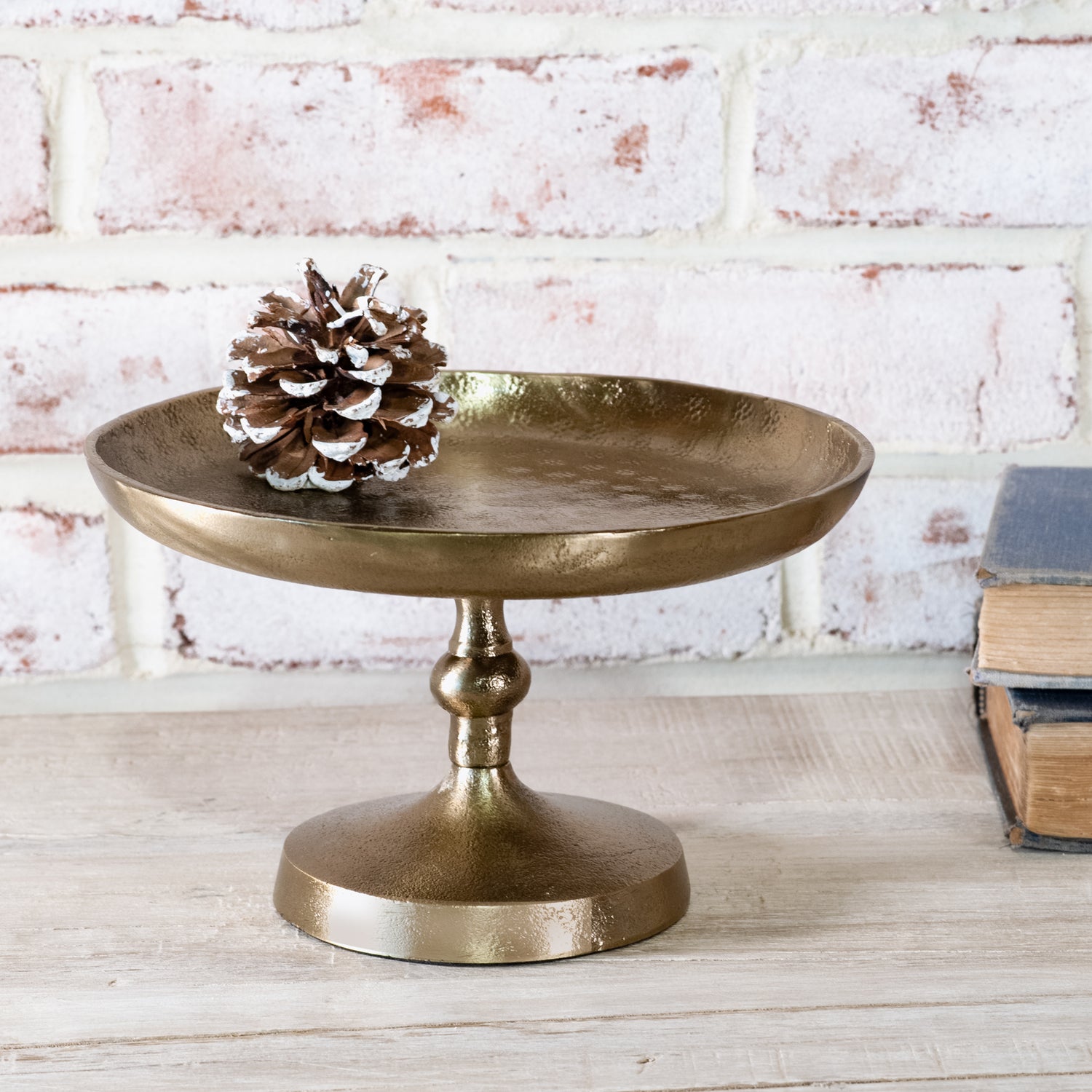 8” ANT. Brass Cake Stand