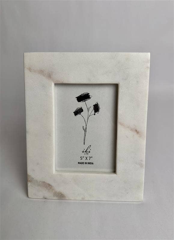 White Marble Photo Frame 5x7