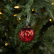 2" RED LEAF KUGEL ORNAMENT