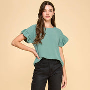 Jade Textured Drop Shoulder Top