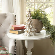 12" GLITTERED CREAM TREE