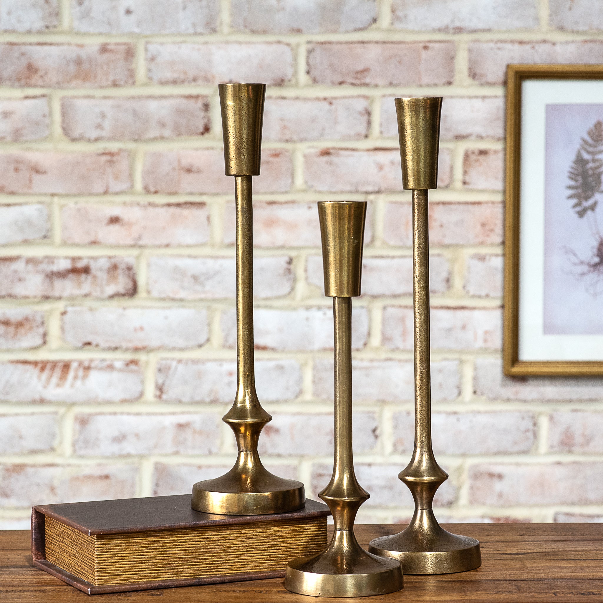 Gold Finish Candle Pillar