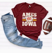 Distressed Ames Maroon Tee