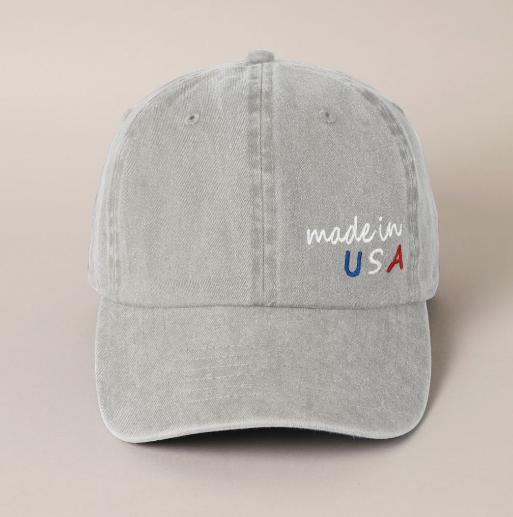 Made in USA Embroidered Cotton Baseball Cap