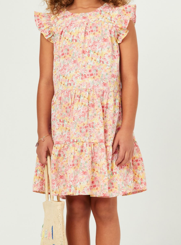 Floral Ruffle Sleeve Dress