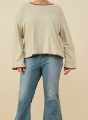 Brushed Contrast Stitch Long Sleeve