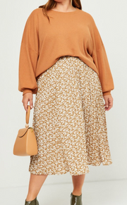 Waffle Knit Slouchy Top - Mustard