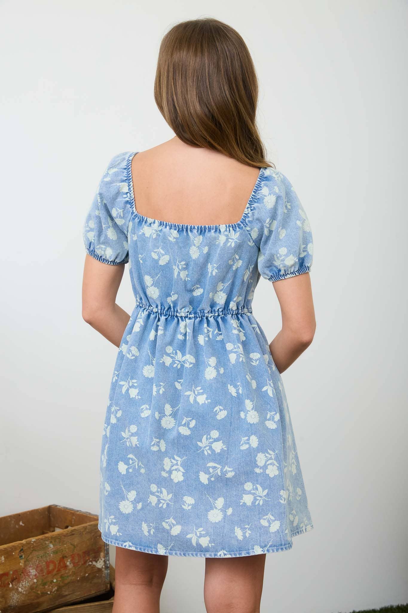 Floral Denim Mini Dress