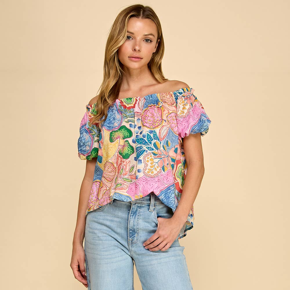 Floral Puff Sleeve Top