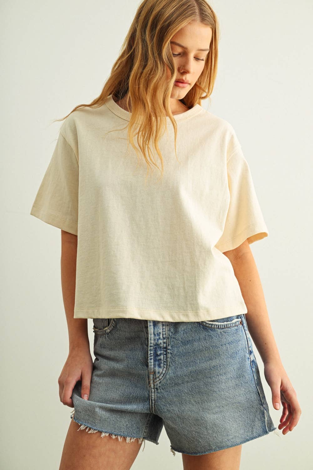 Short Sleeve Linen Knitted Top