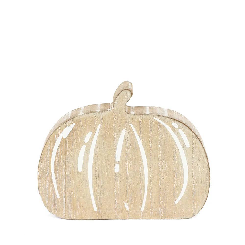 5x4 Wood and White Pumpkin