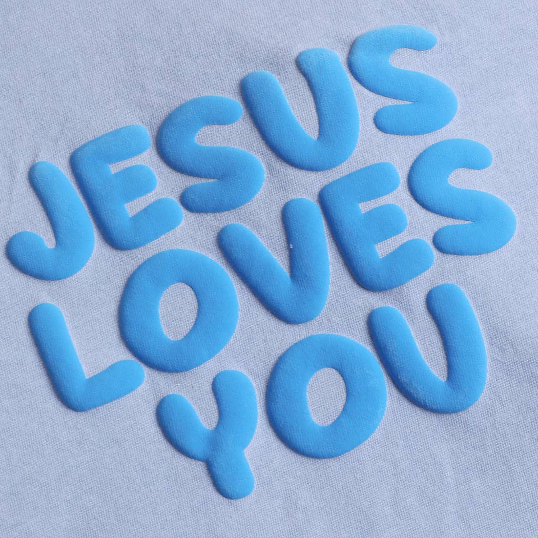 'JESUS LOVES YOU' PUFF Print Tee
