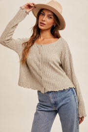 Brush Rib Cabbage Cardi