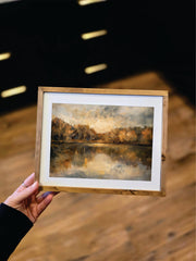 Fall Lake Framed Wood Sign