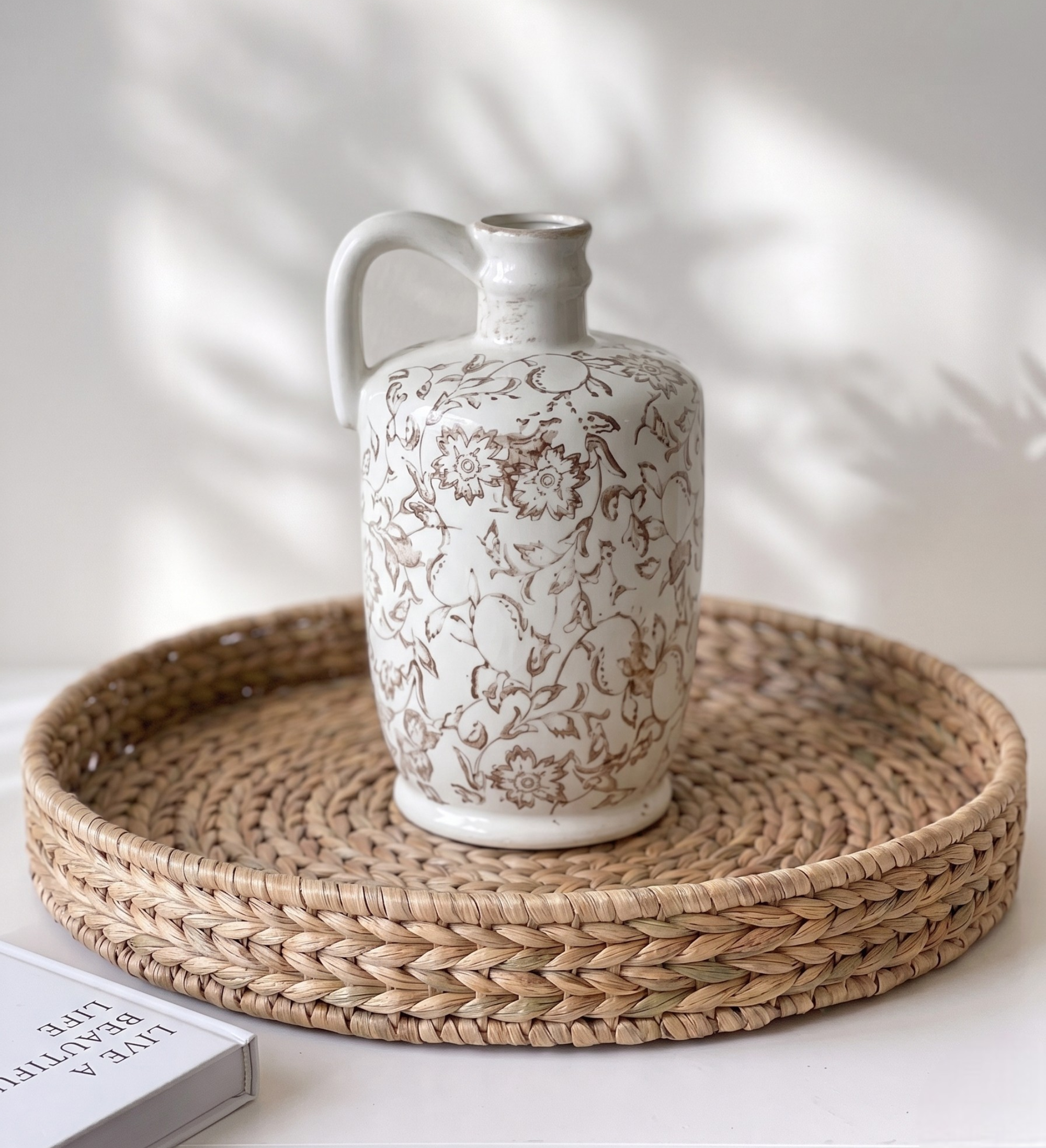 Heirloom Pattern Handled Vase