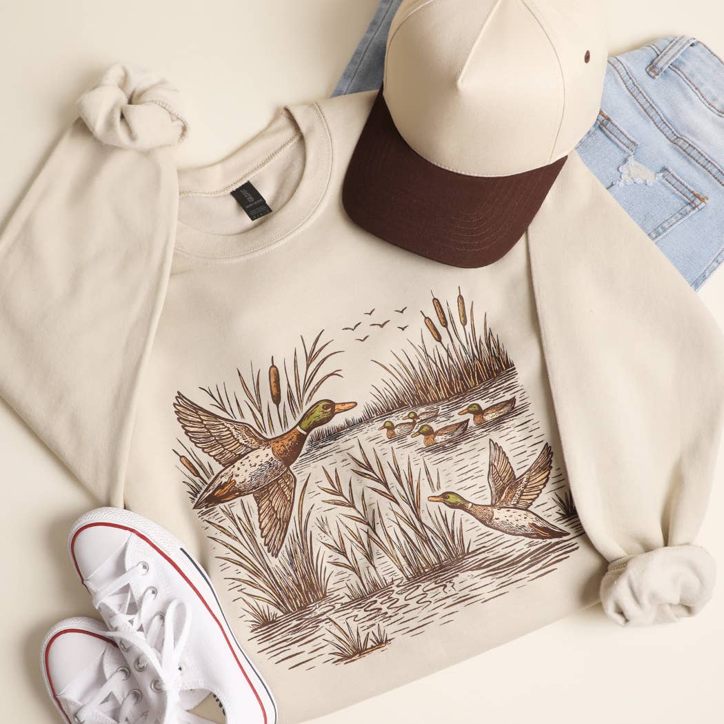 Mallard Duck Marshland Sweatshirt