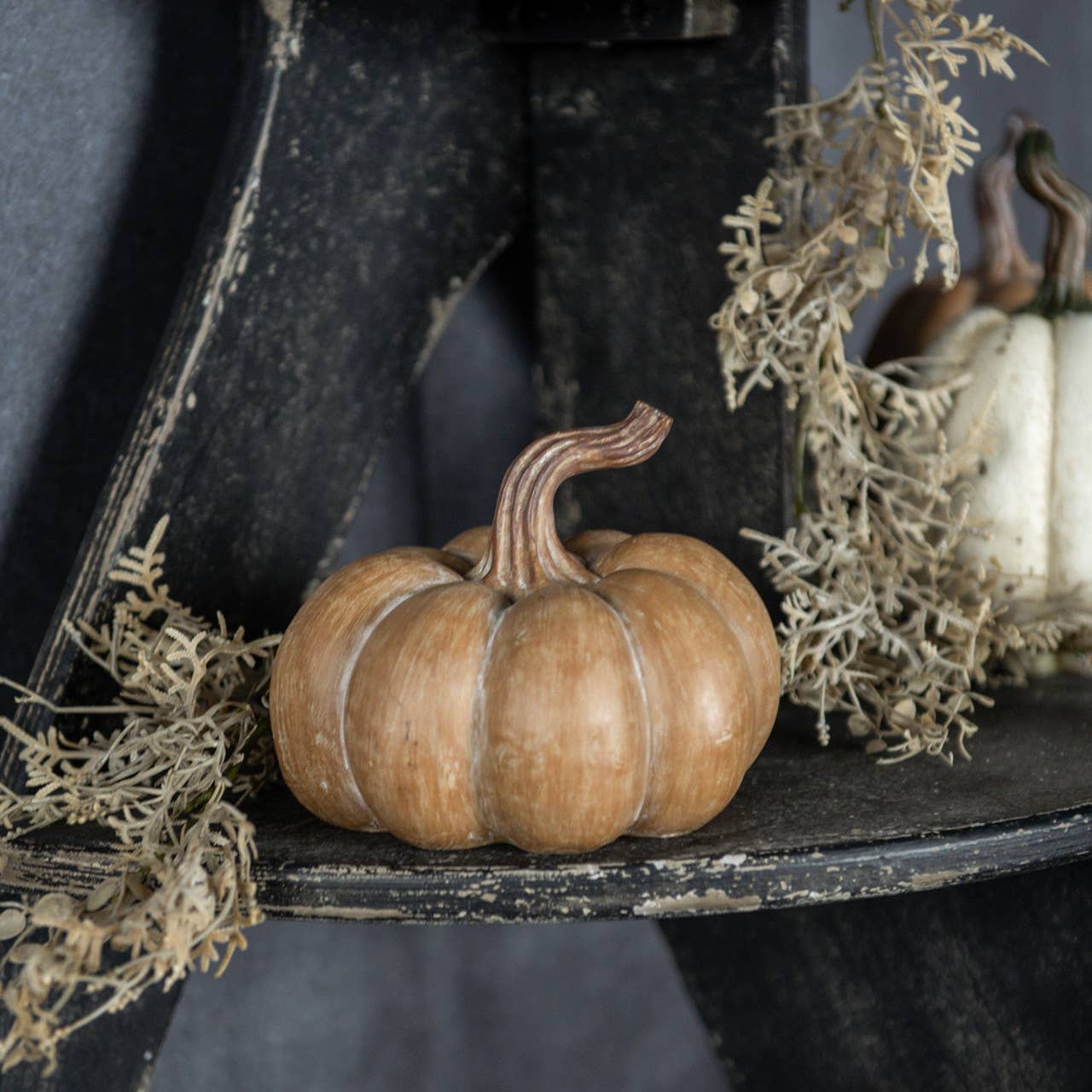 4.75" Tan Resin Pumpkin