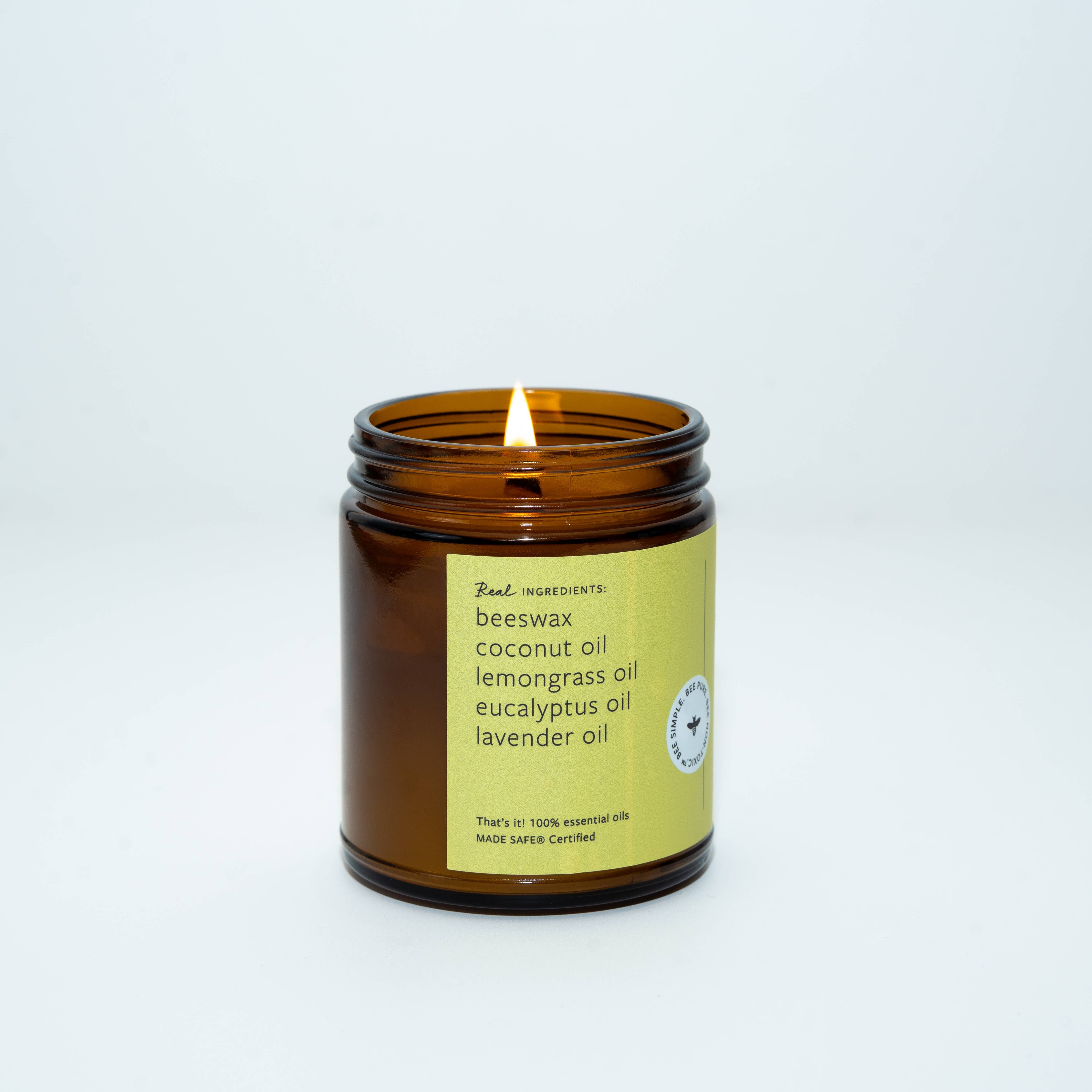 Lemongrass Eucalyptus Beeswax Candle