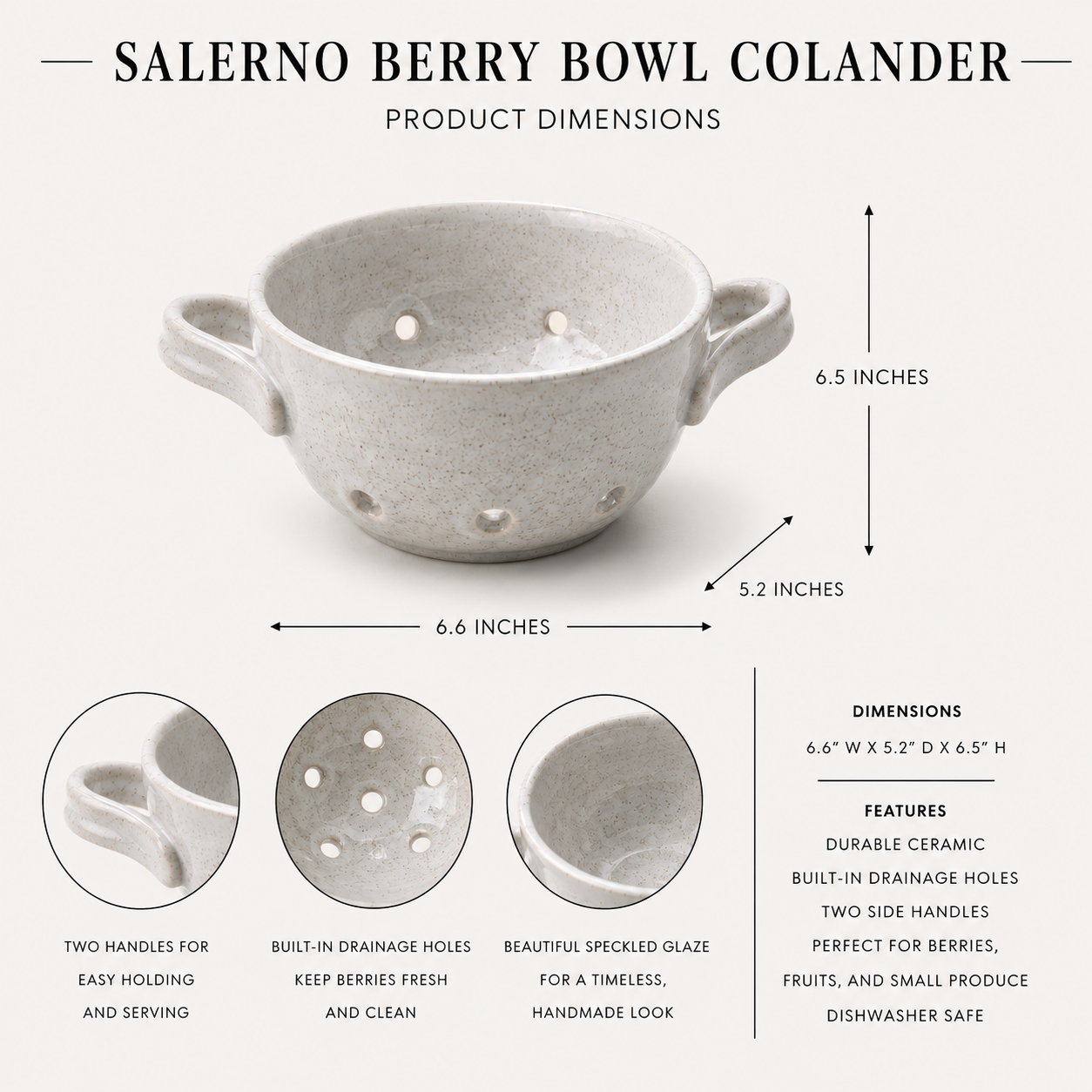 Salerno Berry Bowl Colander