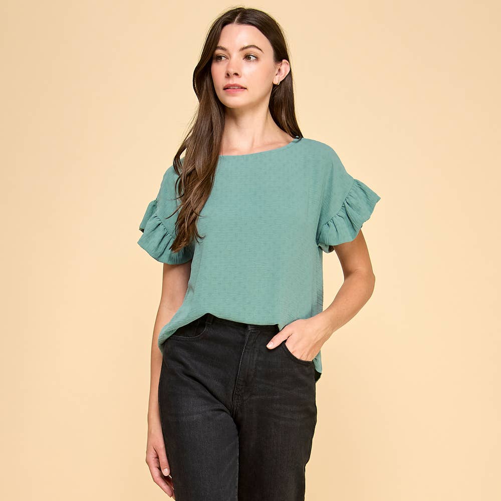 Jade Textured Drop Shoulder Top