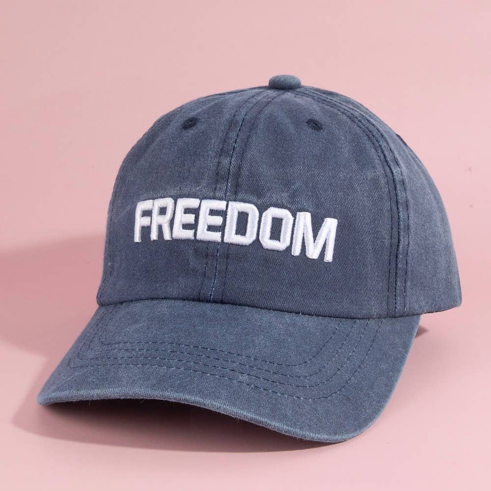 Freedom Embroidered Washed Hat